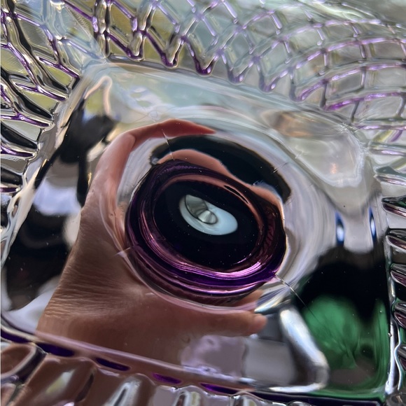 🌸 Vintage Lavender Trellis Pedestal Cake Stand by L.E. Smith | 1950s. - Picture 5 of 7